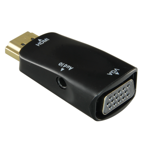 HDMI-VGA  Adaptador de HDMI a VGA+Audio Pasivo, no necesita alimentación Convierte  HDMI en VGA+A