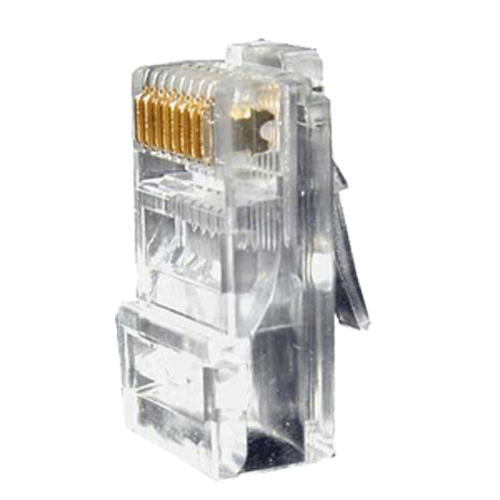 CON300 Conector RJ45 para crimpar Compatible con cable UTP 20 mm  Bolsa de 10 UDS.