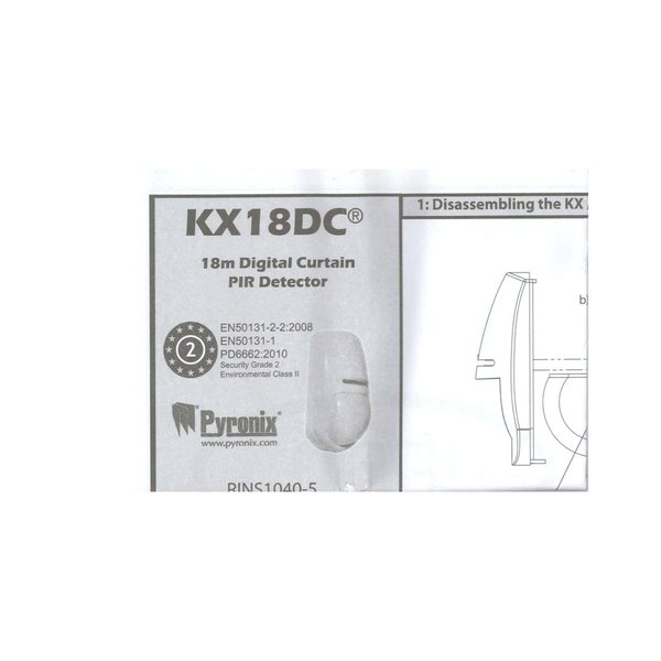 KX18DC Detector PIR tipo cortina Apto para uso en interior 1 PIR Dual Cableado  Rango18/30 m