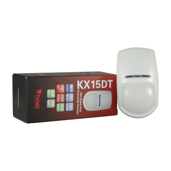 KX15DT Detector PIR doble tecnología Apto  interior 1 PIR Infrarrojos, 1 Microondas Cable 15m