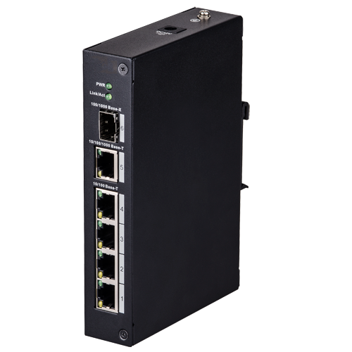 XS-SW06-DIN  X-Security Switch de sobremesa 4 puertos RJ45 + 1 Gigabit Combo Port Velocidad 10/100 M