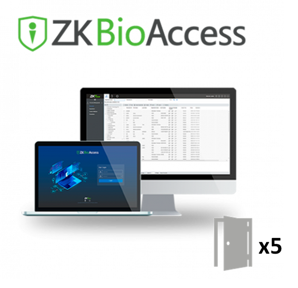 ZK-BIOACCESS-5D  Licencia software control de Accesos Capacidad 5 puertas Comunicación TCP/IP | WiFI