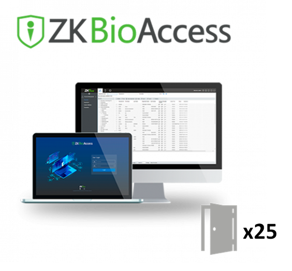 ZK-BIOACCESS-25D   Licencia software control de Accesos Capacidad 25 puertas Comunicación TCP/IP