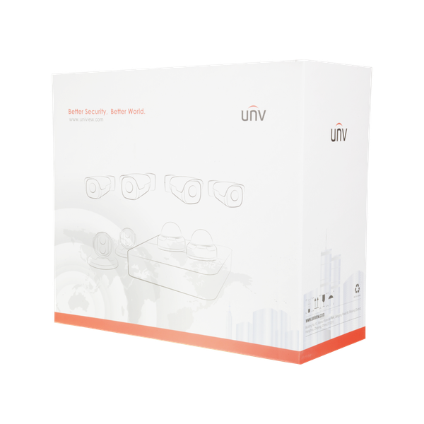 UV-KIT002-D44W  Kit de Videovigilancia Uniview Conexión Ethernet y WiFi NVR 4 canales IP 4 Cámaras