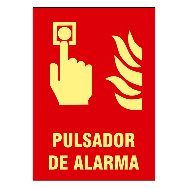 SIGNS-32B-2129  Cartel de señalización Equipos de protección contra incendios Pulsador de alarma
