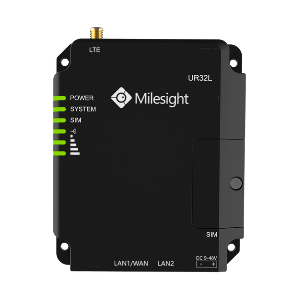 MS-UR32L-L04EU  Milesight Router Industrial 4G 2 puertos Ethernet RJ45 10/100 Doble ranura SIM