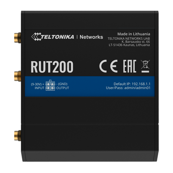 TK-RUT200  Teltonika Router 4G Industrial 2 puertos Ethernet RJ45 Fast Ethernet 4G (LTE) Cat 4