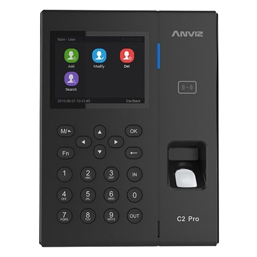 C2PRO-DUAL  Control de presencia y acceso Anviz Huella, tarjeta EM/MF y teclado 5.000 usuarios